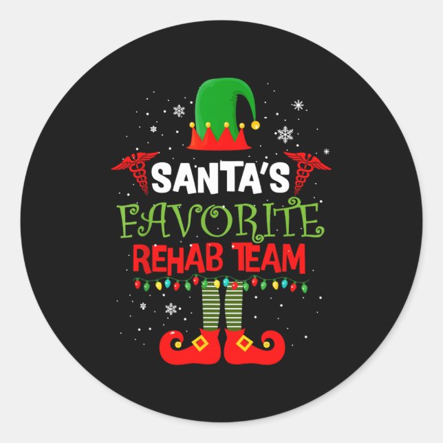 Adesivo Santa's Favorite Rehab Team Elf Physical Therapy C (Frente)