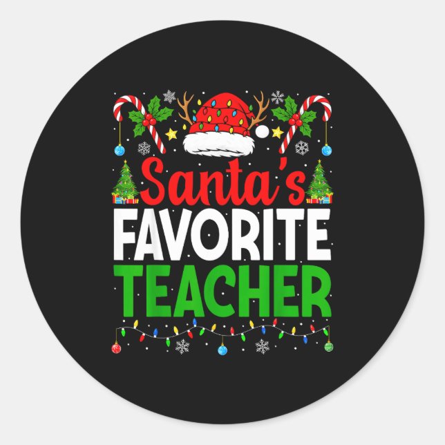 Adesivo Santa's Favorite Teachers Christmas Funny Christma (Frente)