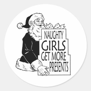 ADESIVO SANTAS NAUGHTY GIRLS RECEBEM MAIS PRESENTES