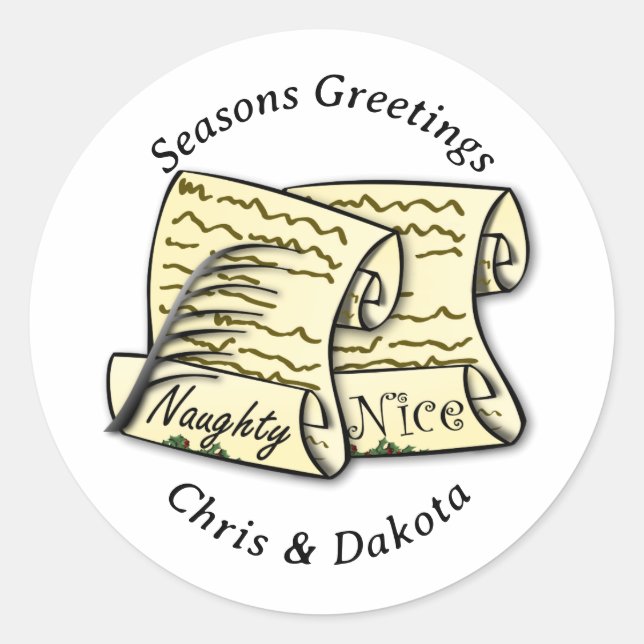 Adesivo Santa's Naughty List Christmas (Frente)