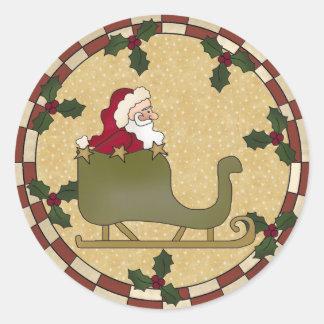 Adesivo Santas Sleigh Round Stickers