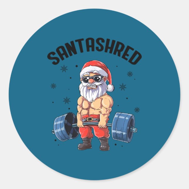 Adesivo Santashred Funny Santa Meme Xmas Gym Bodybuilding  (Frente)