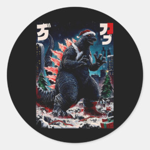 Adesivo Santazilla Monstro Japonês Kaiju Dinossauro Natal