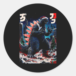 Adesivo Santazilla Monstro Japonês Kaiju Dinossauro Natal