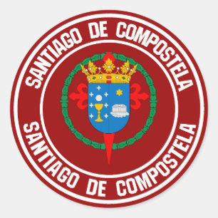 Adesivo Santiago de Compostela Round Emblem