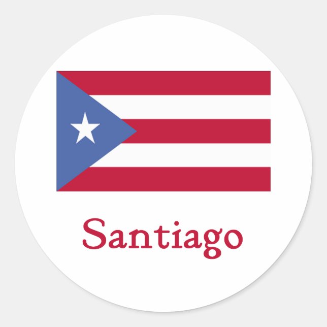 Adesivo Santiago Puerto Rican Flag (Frente)