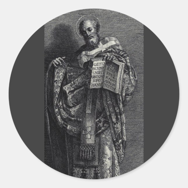 Adesivo Santo Athanasius de Alexandria Pope e Patriarca (Frente)