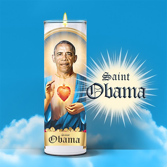 Adesivo Santo Barack Obama Prayer Candle (Saint Barack Obama Devotional Prayer Candle Stickers and Gifts)