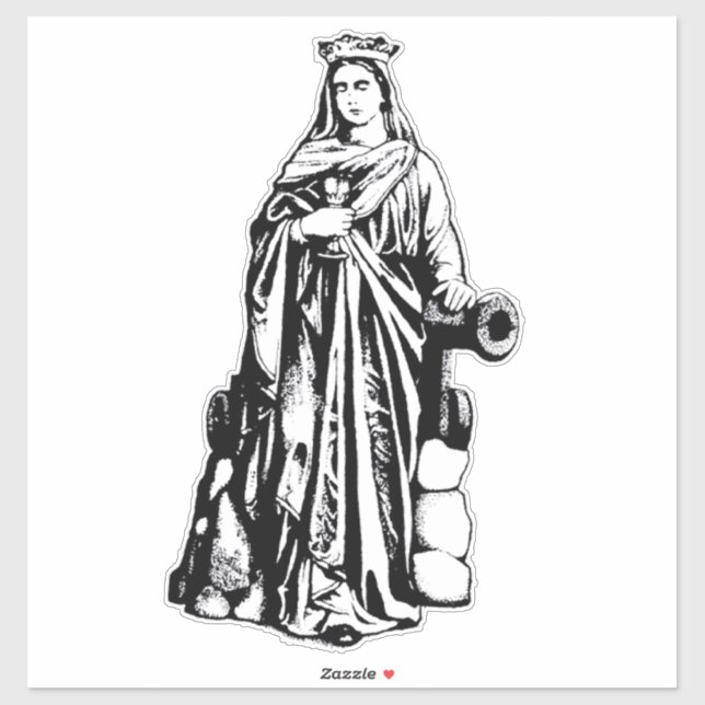 Adesivo Santo Barbara Virgin e mártir (Folha)