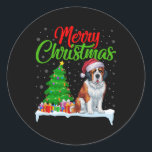 Adesivo Santo Bernard Dog Árvore de Natal Luz Engraçado Xm<br><div class="desc">Santo Bernard Cog Árvore de Natal Luz Engraçada Cachorro Xmas</div>