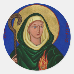 Adesivo Santo Brigid com fogo santamente