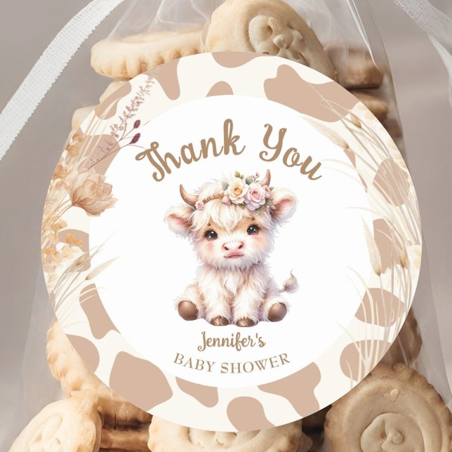 Adesivo Santo Chá de fraldas de vaca Boho Sexo Neutro (Criador carregado)