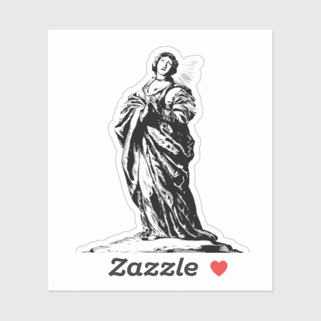 Adesivo Santo Cunera de Rhenen virgem e mártir (Folha)