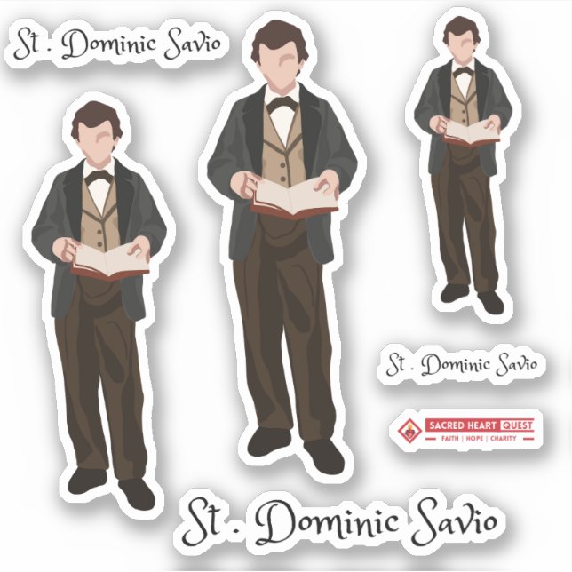 Adesivo Santo Dominic Savio - Vinheta de vinilo com corte  (Frente)