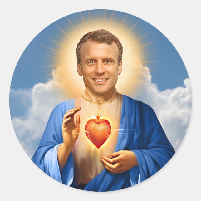 Adesivo Santo Emmanuel Macron Prayer Candle (Frente)