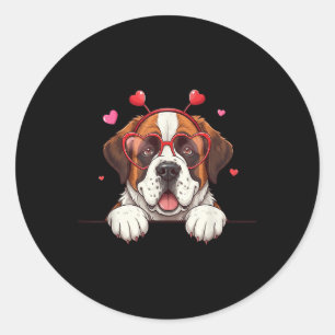 Adesivo Santo engraçado Bernard Dog Heart Headband Namorad