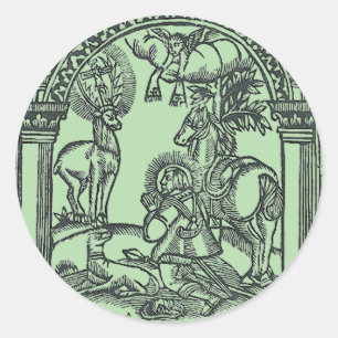 Adesivo Santo Eustáquio vê Jesus Cristo