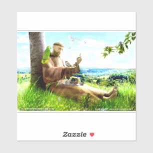 Adesivo Santo Francis e o sermão prega aos pássaros