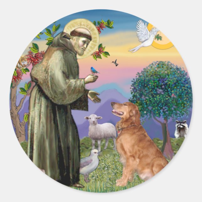 Adesivo Santo Francis - Retriever Ouro ( nº 1) (Frente)