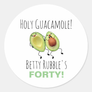 Adesivo Santo Guacamole aniversário de 40 anos personaliz