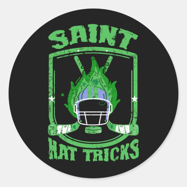 Adesivo Santo Hat Tricks Hockey Shamrock Rua Patrick (Frente)