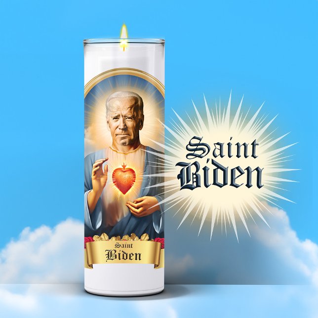 Adesivo Santo Joe Biden Prayer Candle (Saint Joe Biden Devotional Prayer Candle Sticker Label)