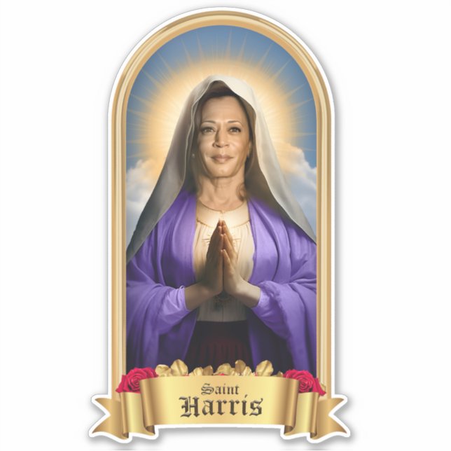 Adesivo Santo Kamala Harris Prayer Candle Sticker (Frente)
