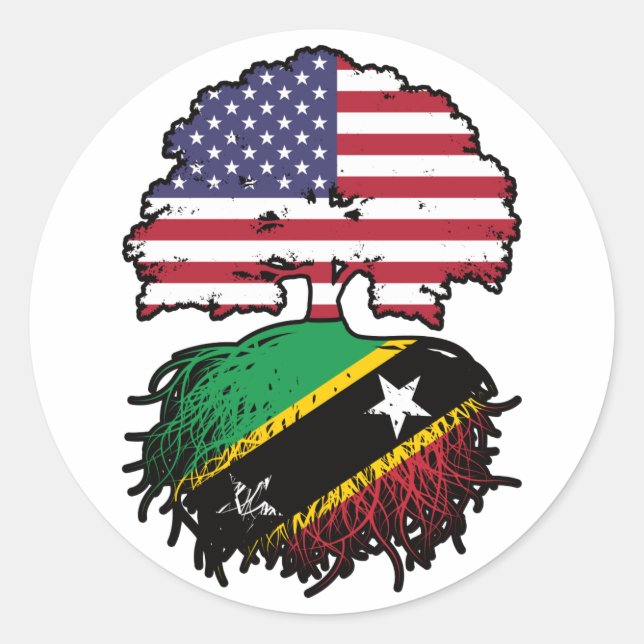 Adesivo Santo Kittitian American Tree Roots Flag (Frente)
