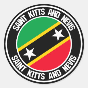 Adesivo Santo Kitts e Nevis Round Emblem