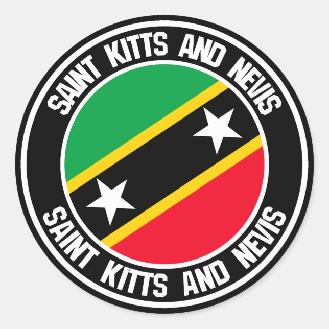 Adesivo Santo Kitts e Nevis Round Emblem (Frente)