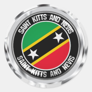 Adesivo Santo Kitts e Nevis Round Emblem