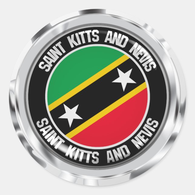 Adesivo Santo Kitts e Nevis Round Emblem (Frente)