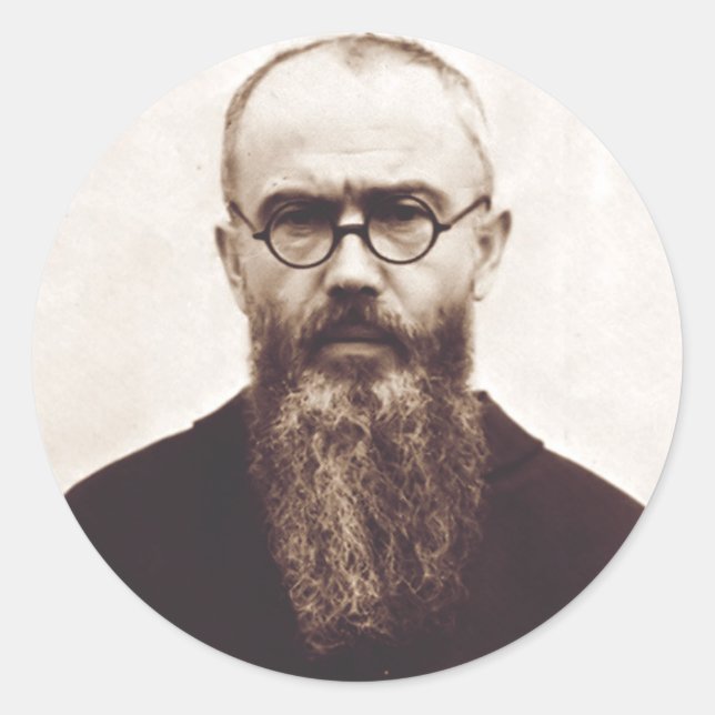 Adesivo Santo Maximilian Kolbe padre católico polonês (Frente)