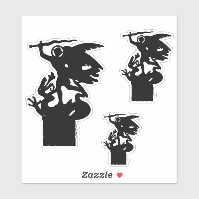 Adesivo Santo Michael e Dragon (Folha)