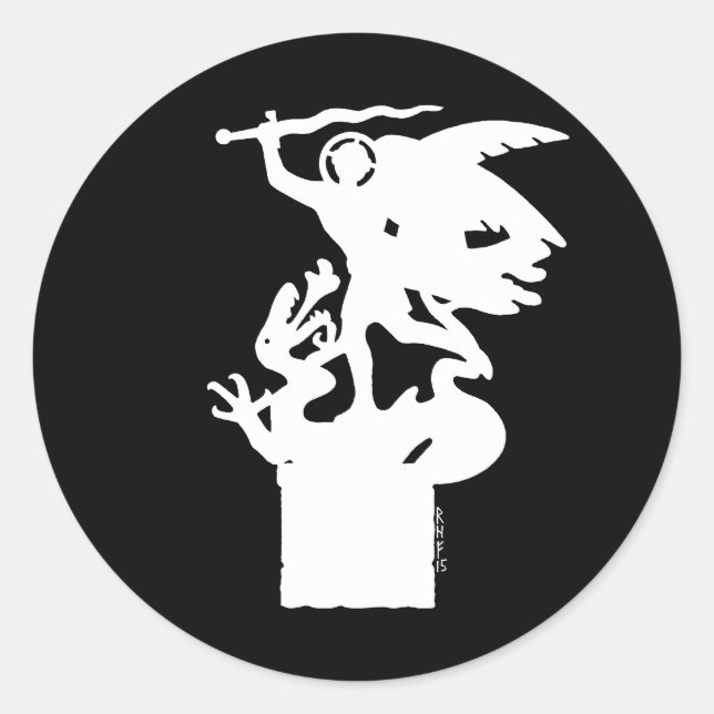 Adesivo Santo Michael e Dragon (em branco) (Frente)