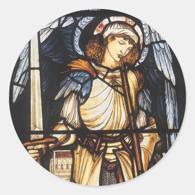 Adesivo Santo Michael por Sir Edward Coley Burne-Jones (Frente)