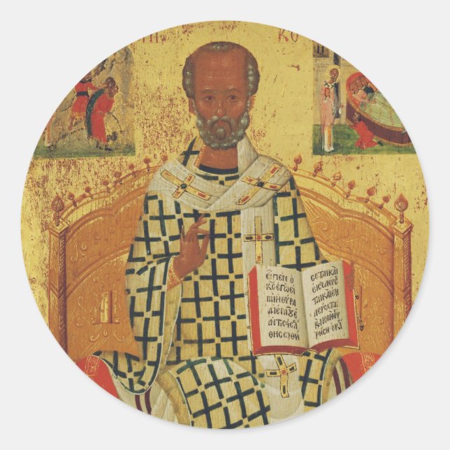 Adesivo Santo Nicholas do Ícone Ortodoxo Myra (Frente)