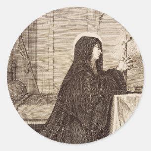 Adesivo Santo Scholastica Patroness da escola