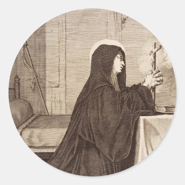 Adesivo Santo Scholastica Patroness da escola (Frente)