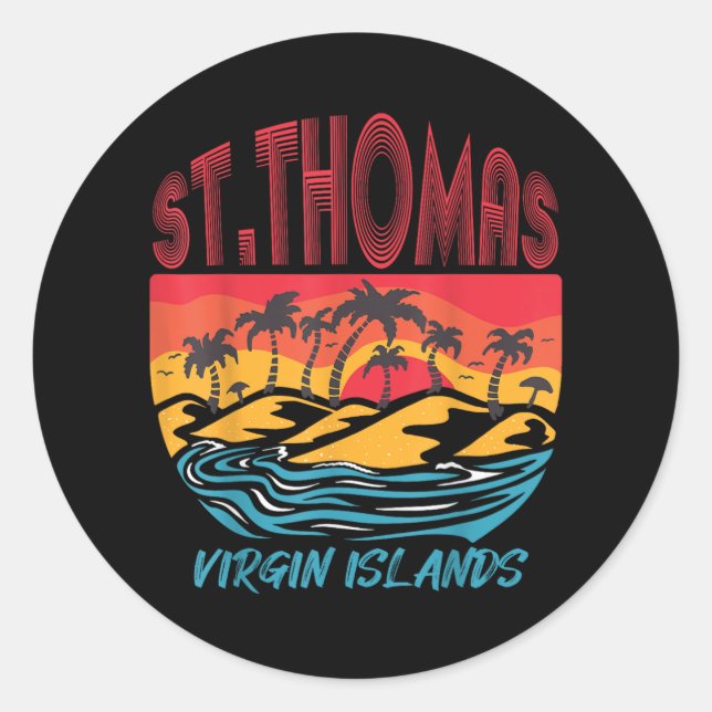 Adesivo Santo Thomas Virgin Islands Surfing Beach Ocean Va (Frente)