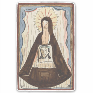 Adesivo Santo Veronica Jesus encara pintura de arte antiga