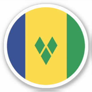 Adesivo Santo Vincent & Grenadines Flag Round Sticker