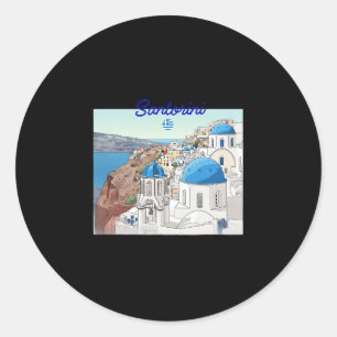 Adesivo Santorini Grécia Bandeira Grega Férias Arte Cúpula