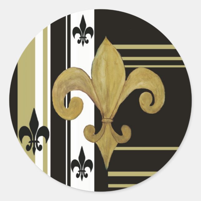 Adesivo Santos Fleur de lis Preto e Dourado (Frente)