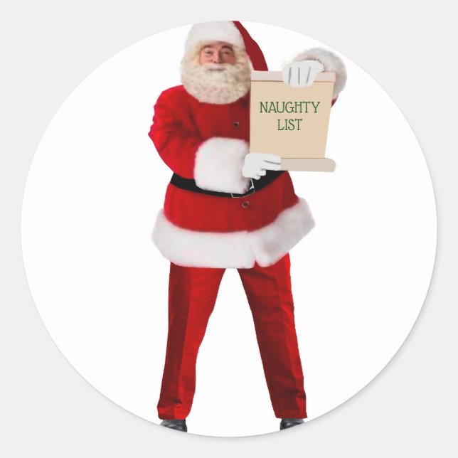 Adesivo Sant's Naughty List Round Envelope Seals (Frente)
