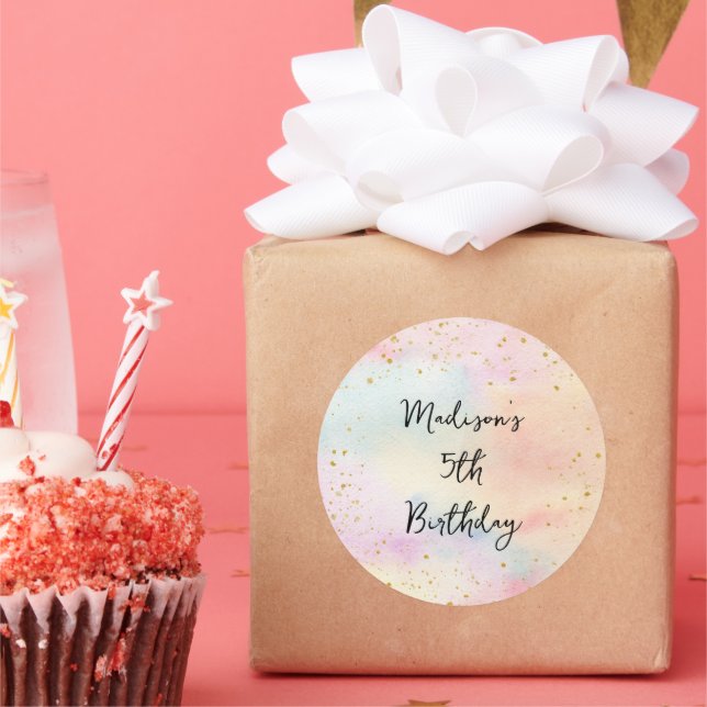 Adesivo Santuário Dourado do Pastel Rainbow minimalista (Festa)