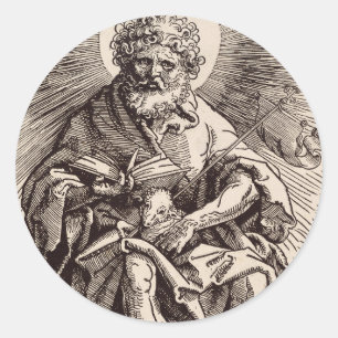 Adesivo São João Batista segurando o Cordeiro 