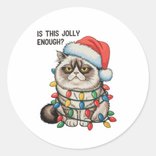 Adesivo São Luzes de Natal do Gato Mal-Humorado Bastante A