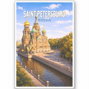 Adesivo São Petersburgo Ilustração Arte Viagens Rússia