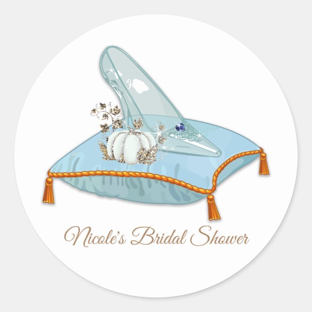 Adesivo Sapatinho de Vidro da Cinderela Chá de Noiva Elega (Frente)